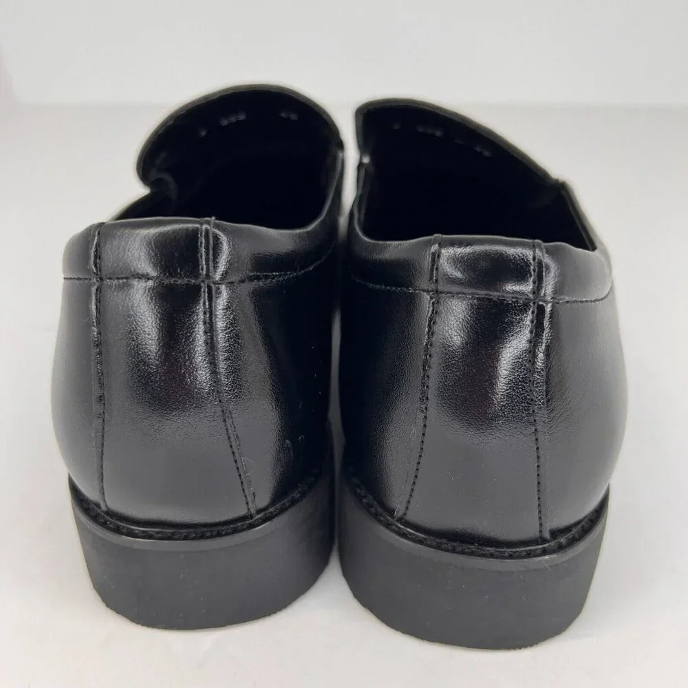 Classic Comfort Mens Black Pointed Toe Tasseled Slip On Size 11.5 Loafers